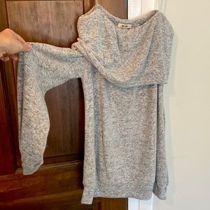 Off the shoulder long sleeve sweater
